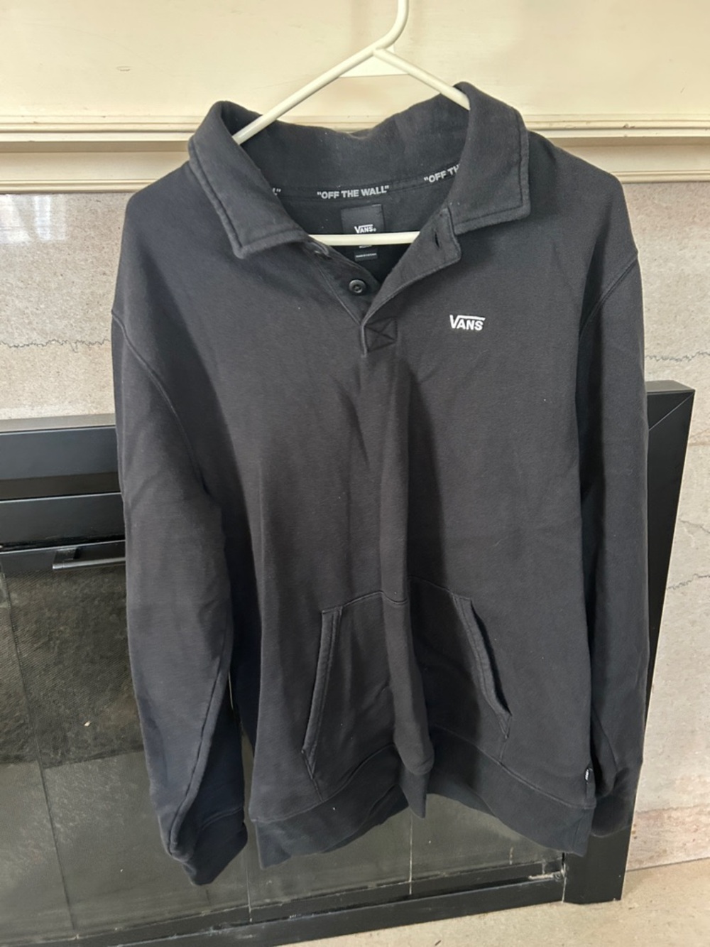 Vans Black Collared Pullover with Small Logo
